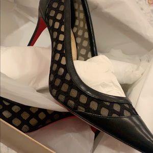 Stunning rare Christian Louboutin Galatavi heels. Black mesh